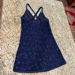 Halston Blue slip dress, Med